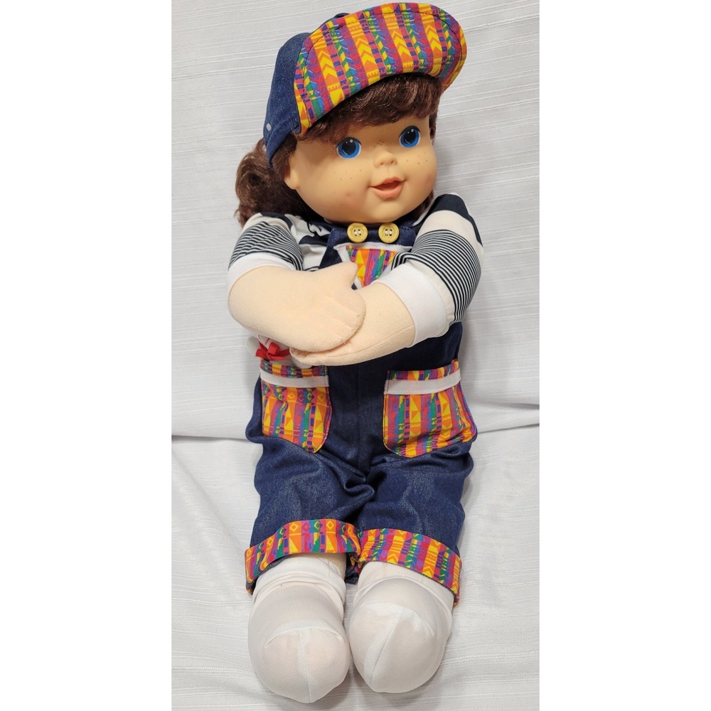 Baby Doll 22 Inch Denim Overalls Hat Puppy Dog 1980s Toy Retro